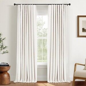 INOVADAY 100% Blackout Curtains 50×84 in Cream – 2 Panels, New